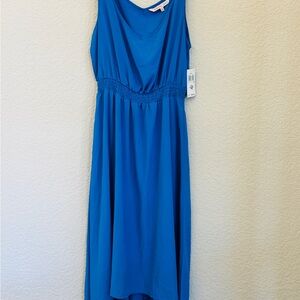 Women's Blue Summer Willow NWT Size M High Low Sleeveless Dress Elastic Waist